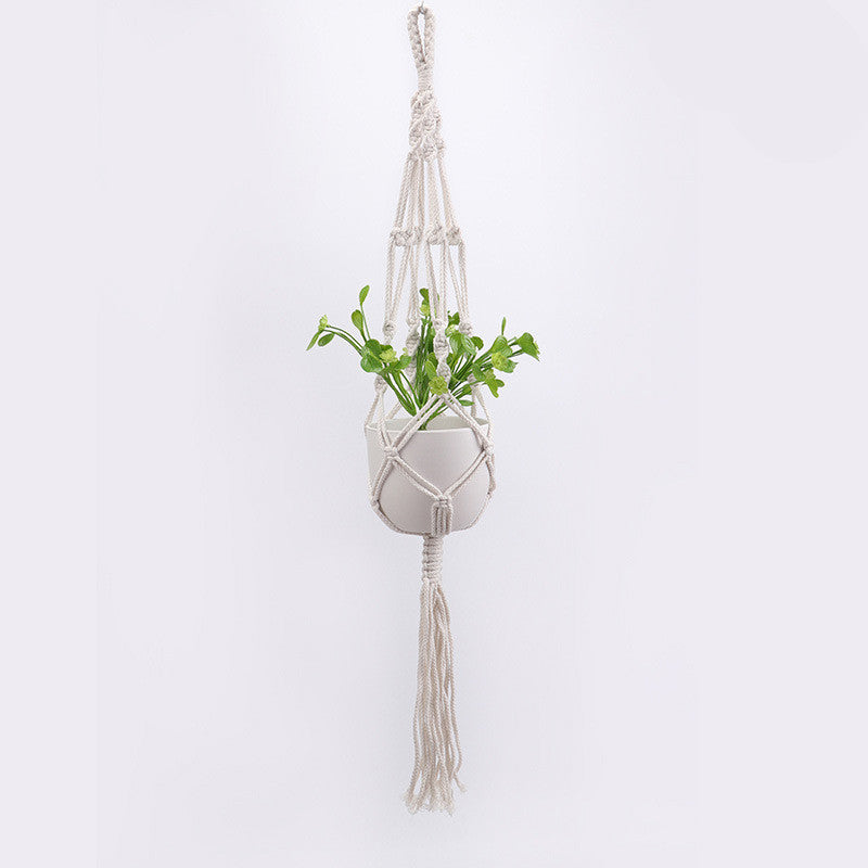 4 Piece Macrame Plant Hangers + Shelf The Unalia Brand