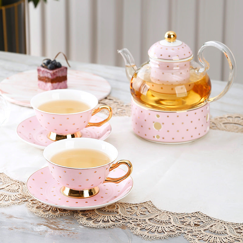 Bone China Coffee Cup Afternoon Tea Red Tea Cup Saucer Glass Water Stove Base The Unalia Brand