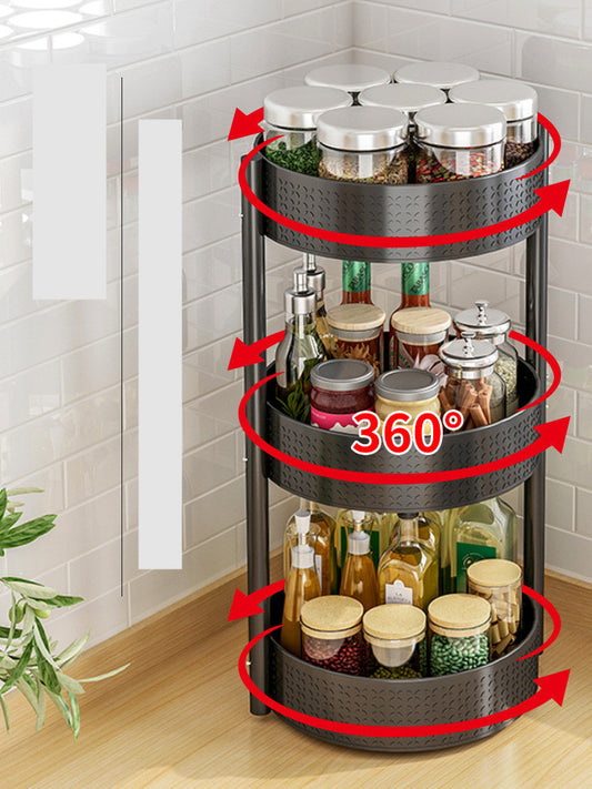 Multi Layer Rotating Kitchen Storage Rack