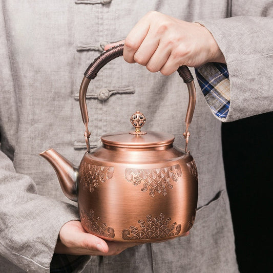 Copper Boiling Water Manual Mechanism Antique Tea Brewing Pot The Unalia Brand