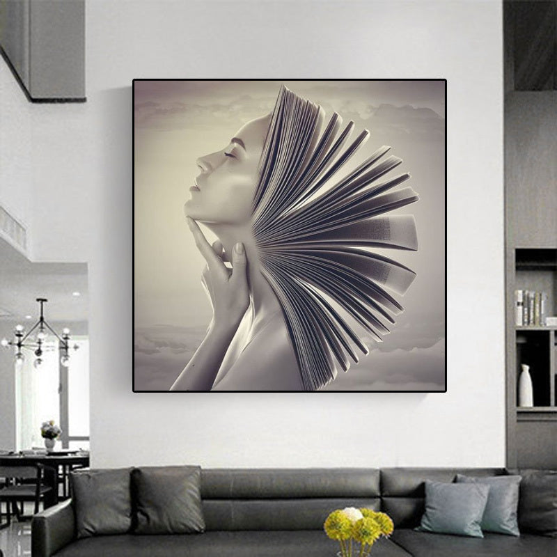 Book Head Canvas Print The Unalia Brand