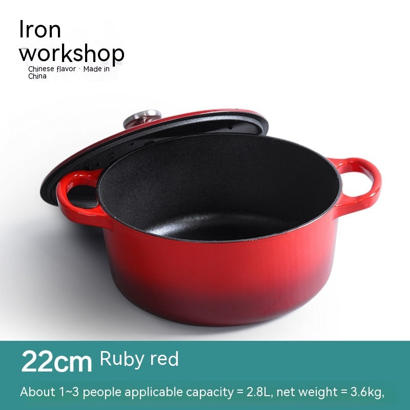 Iron Workshop Enamel Soup Pot Thickened Cast Pot The Unalia Brand