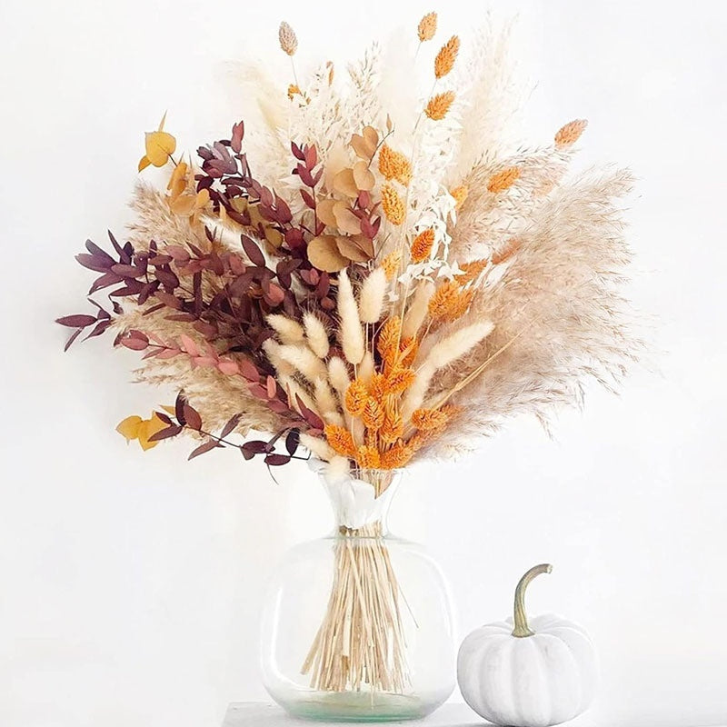 PAMPAS Bohemian Decorative Reed Rabbit Tail Grass Mix And Match Dried Flowers Bouquet The Unalia Brand