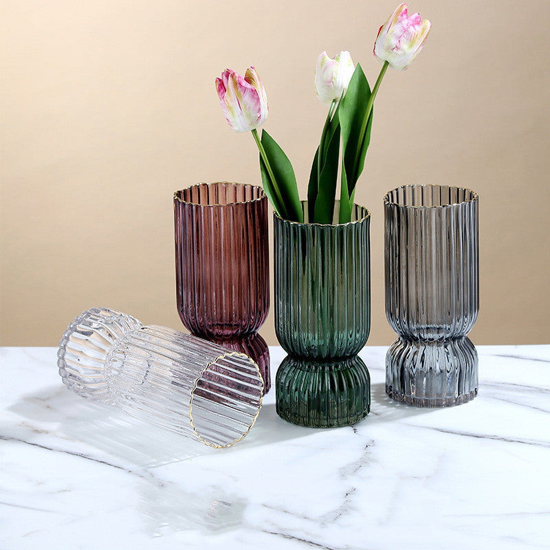 Assorted Ribbed Glass Vases The Unalia Brand