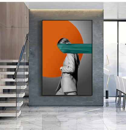 Orange Lady Wall Hanging Painting