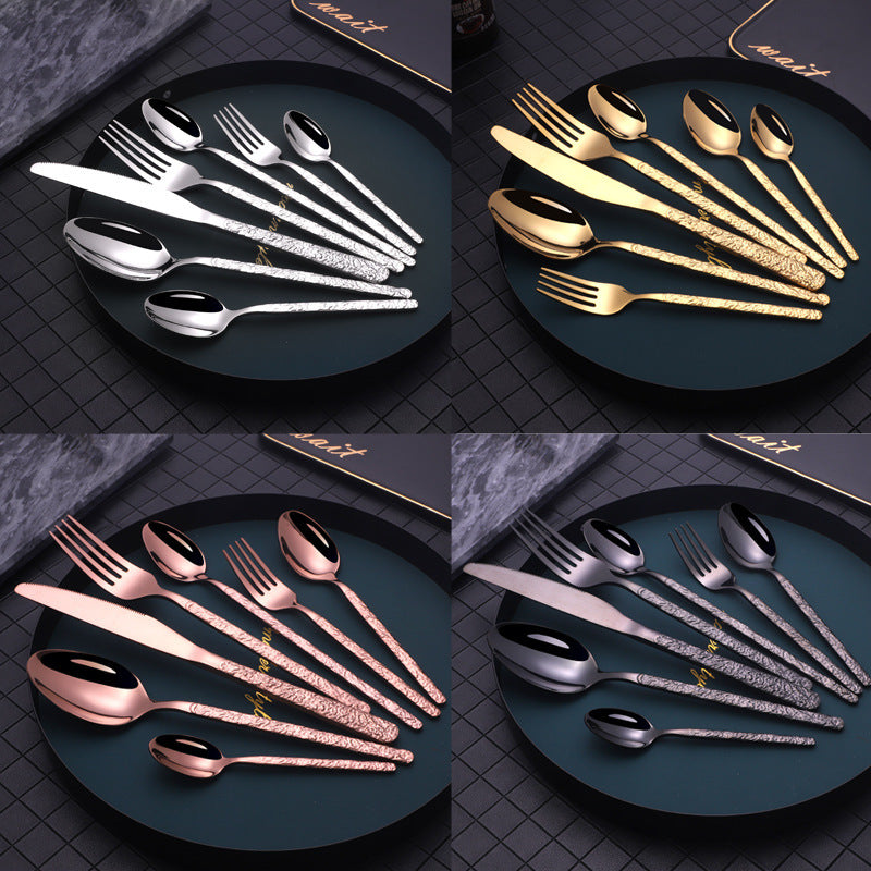 Assorted Textured Handle Cutlery Set The Unalia Brand