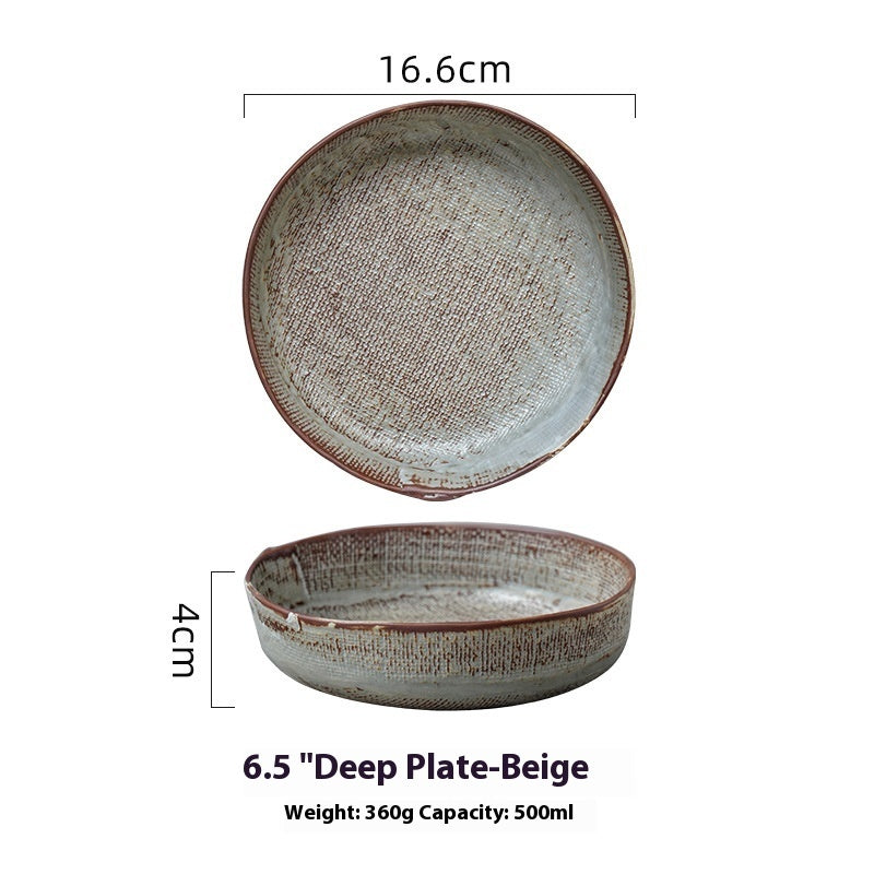 Japanese Pottery Textured Deep Plates The Unalia Brand