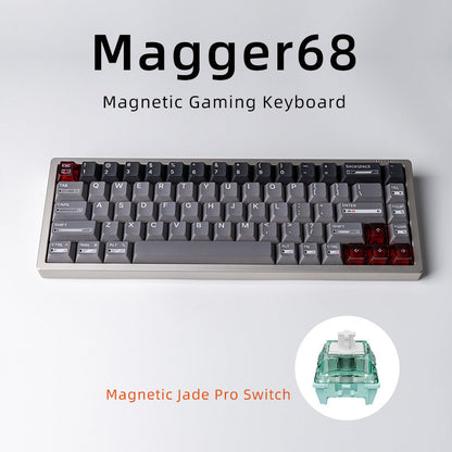 Magnetic White Porcelain Jade 68 Key Aluminum Tuo Keyboard The Unalia Brand