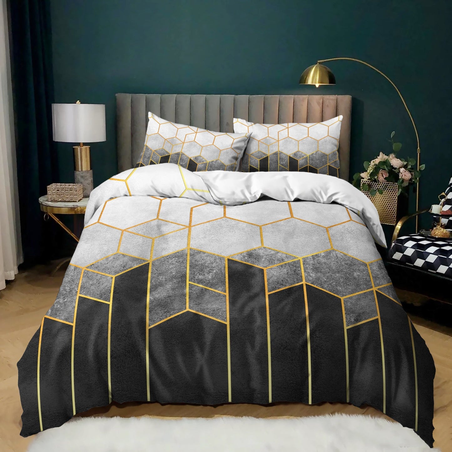 Geometric Fiber Bedding Set The Unalia Brand