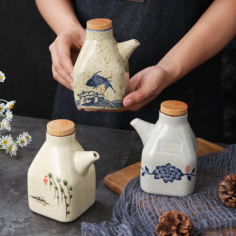 Chinese Style Ceramic Sauce Dipping Bottles The Unalia Brand