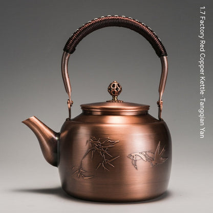 Copper Boiling Water Manual Mechanism Antique Tea Brewing Pot The Unalia Brand