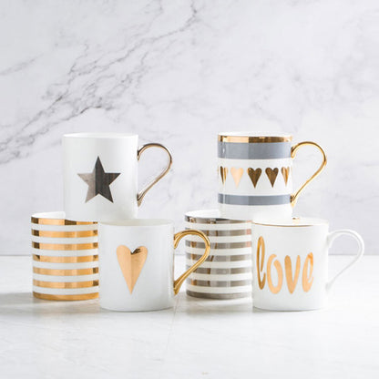 Assorted Gold Painted Mugs The Unalia Brand