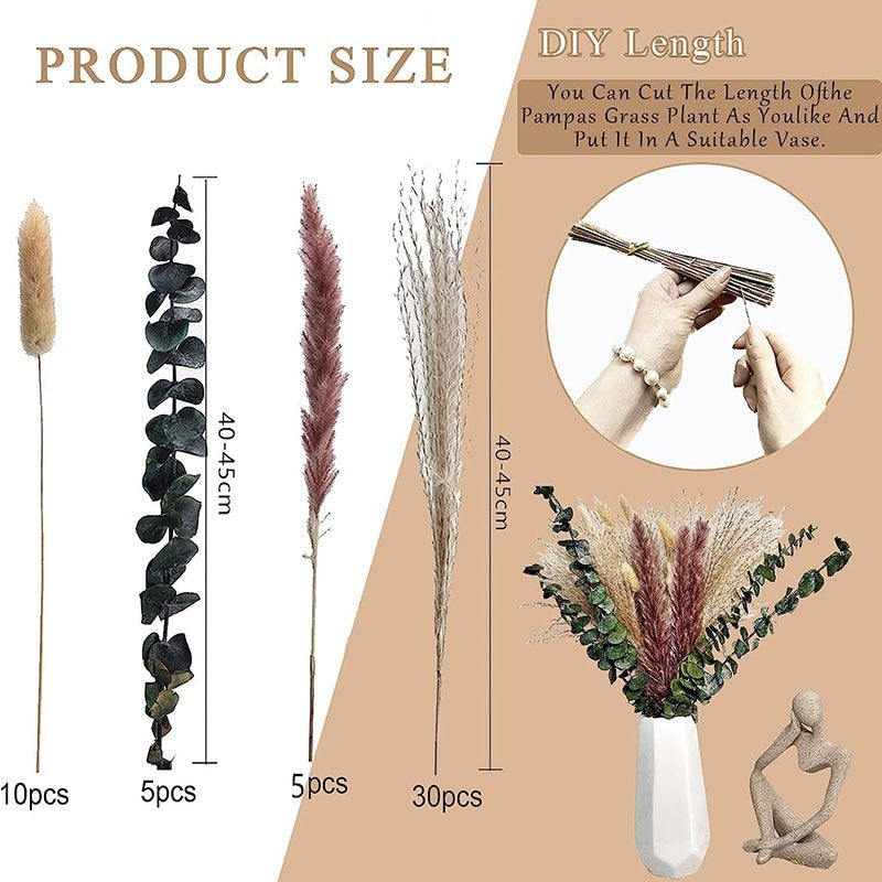 PAMPAS Bohemian Decorative Reed Rabbit Tail Grass Mix And Match Dried Flowers Bouquet The Unalia Brand