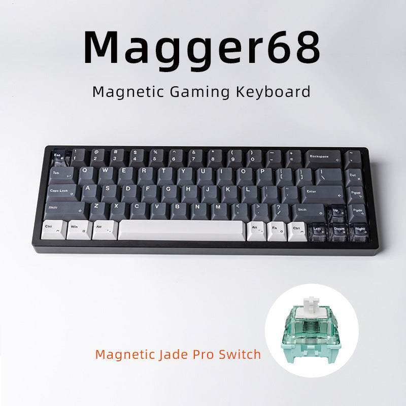 Magnetic White Porcelain Jade 68 Key Aluminum Tuo Keyboard The Unalia Brand