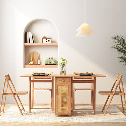 Home Multifunctional Rattan Log Folding Dining Table The Unalia Brand