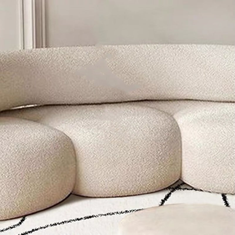 Curved Lamb Cashmere Fabric Sofa In The Living Room The Unalia Brand