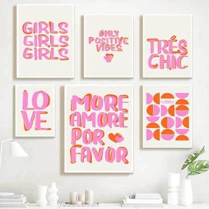 All Pink Girly Wall Painting