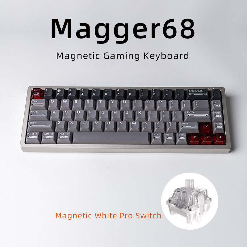 Magnetic White Porcelain Jade 68 Key Aluminum Tuo Keyboard The Unalia Brand