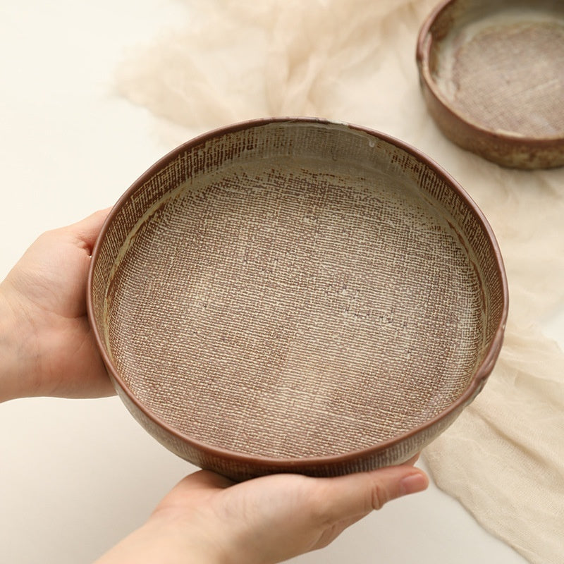 Japanese Pottery Textured Deep Plates The Unalia Brand