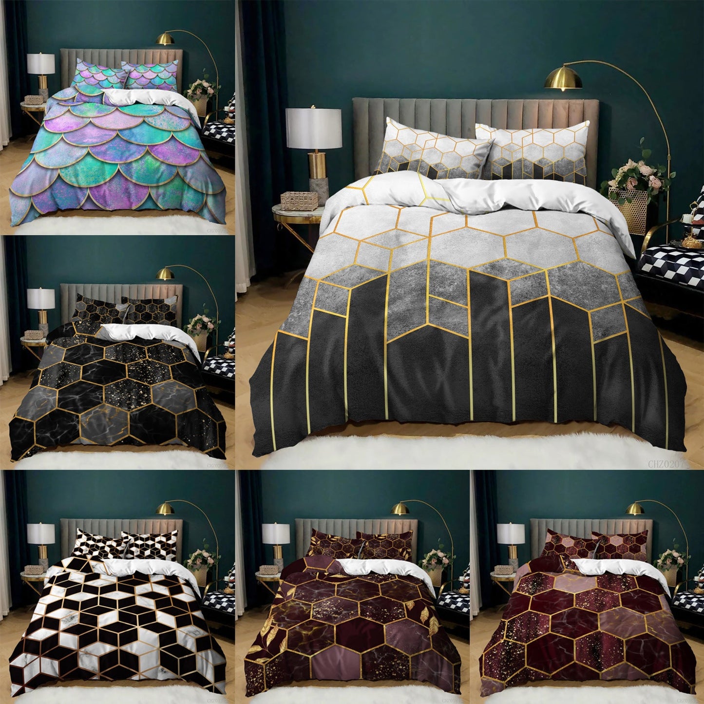 Geometric Fiber Bedding Set The Unalia Brand