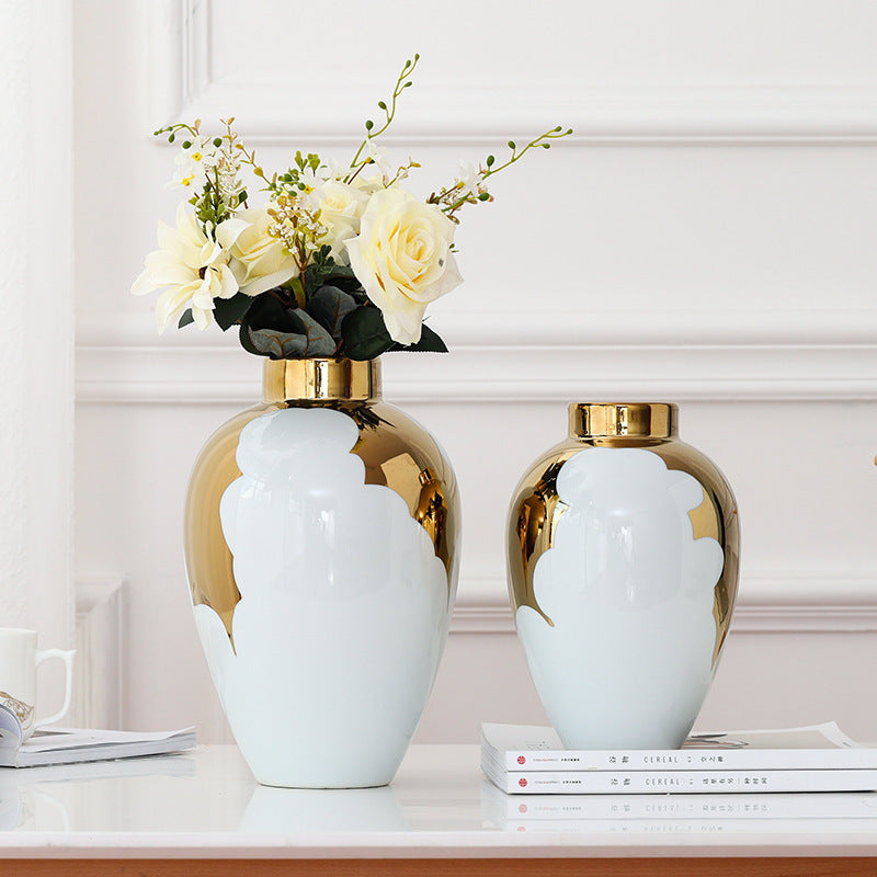 Two-Toned Gold Vase The Unalia Brand