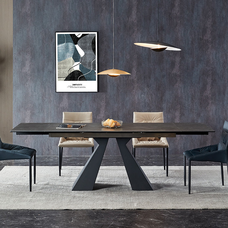 Retractable Slate Dining Table Home Rotating Modern Minimalist The Unalia Brand