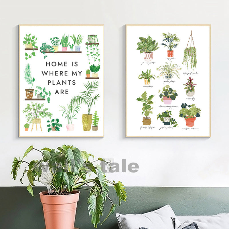 Assorted Plants Canvas Painting