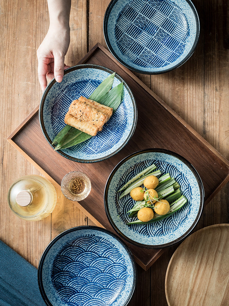 Assorted Blue Steak Plates The Unalia Brand