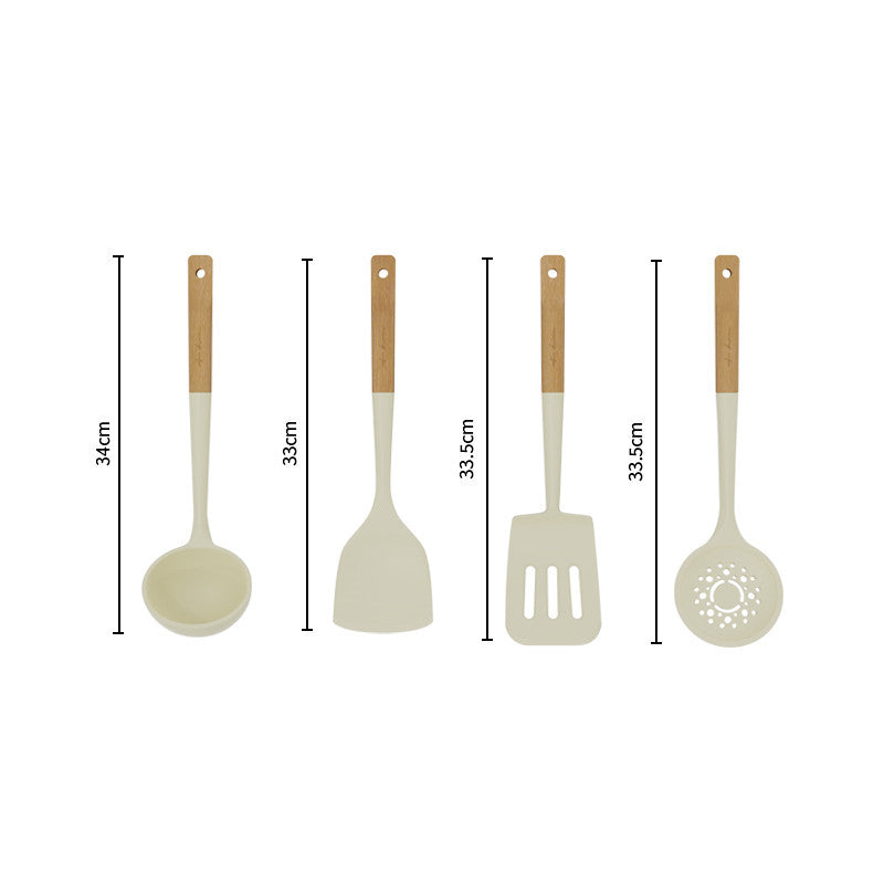 Assorted Silicone Wood Handle Utensil Set The Unalia Brand