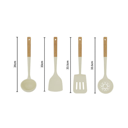 Assorted Silicone Wood Handle Utensil Set The Unalia Brand