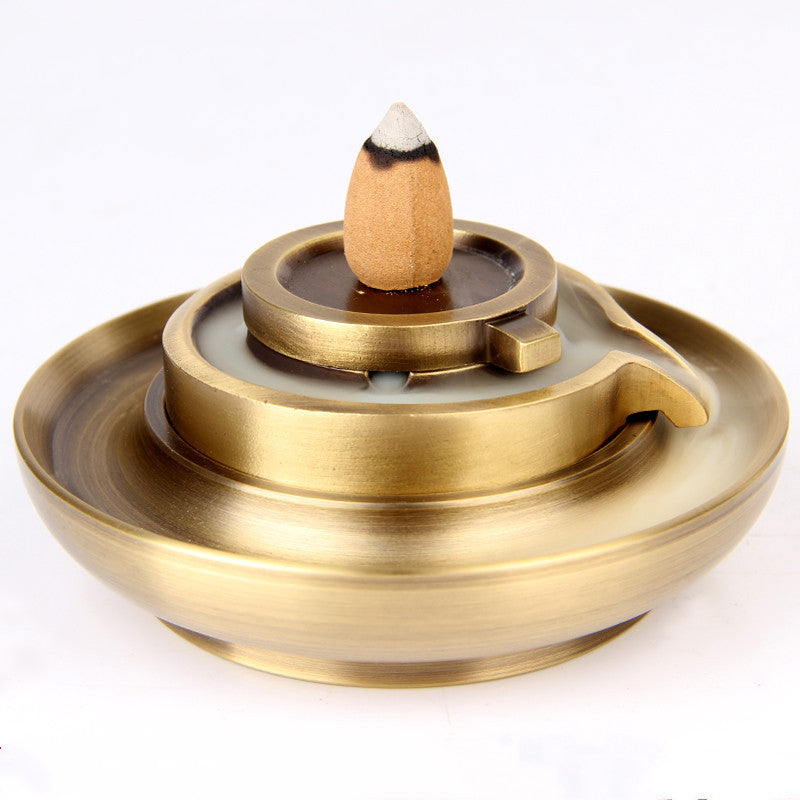 Copper Stone Grinding Backflow Incense Burner Ornament The Unalia Brand