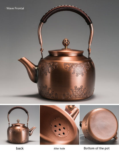 Copper Boiling Water Manual Mechanism Antique Tea Brewing Pot The Unalia Brand