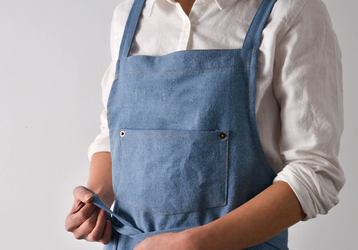 Denim Halter Kitchen Apron The Unalia Brand