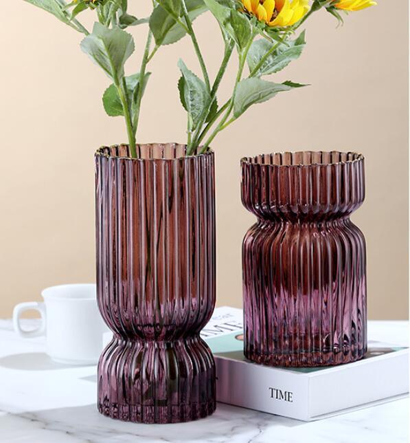 Assorted Ribbed Glass Vases The Unalia Brand