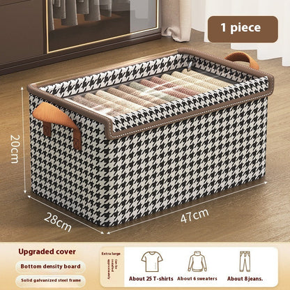 Foldable Fabric Steel Frame Non-woven Fabric Household Large Capacity Clothes Storage Box The Unalia Brand